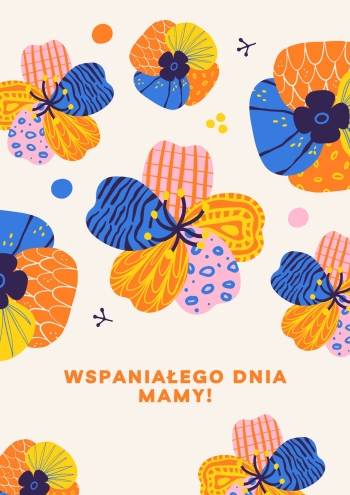 Kolorowy Kwiaty Żywy Pogrubienie Ogólny Życzenia Dzień Matki Plakat